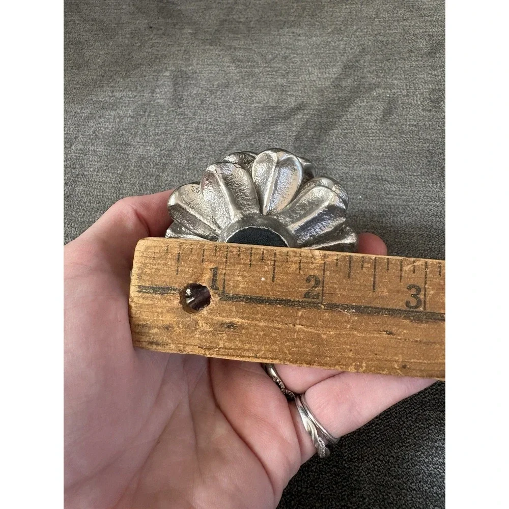 West Elm Set of 4 Pine Cone Silver‎ Place Card Holders Heavy Metal Forest Shine